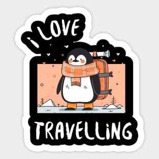 Traveling Penguin Sticker